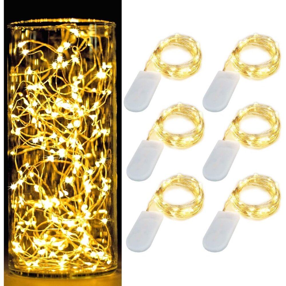 6 Pack 7Ft Starry String Lights No Remote Waterproof Fairy String Lights 20 Micr